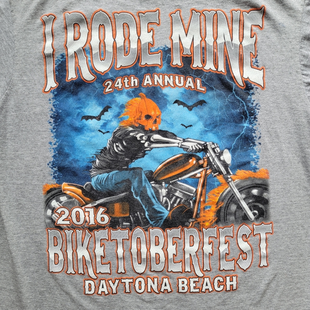 3/$20 Biketoberfest Ladies Tee Gray 2016 Sz L